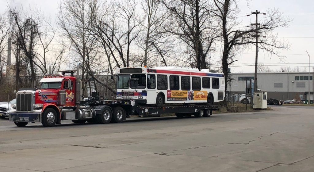 Scrap bus arrives at Sims Metal